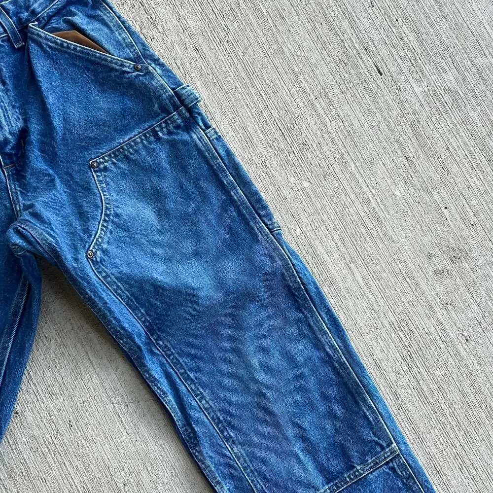 Carhartt denim blue jean double knee work wear carpenter pants